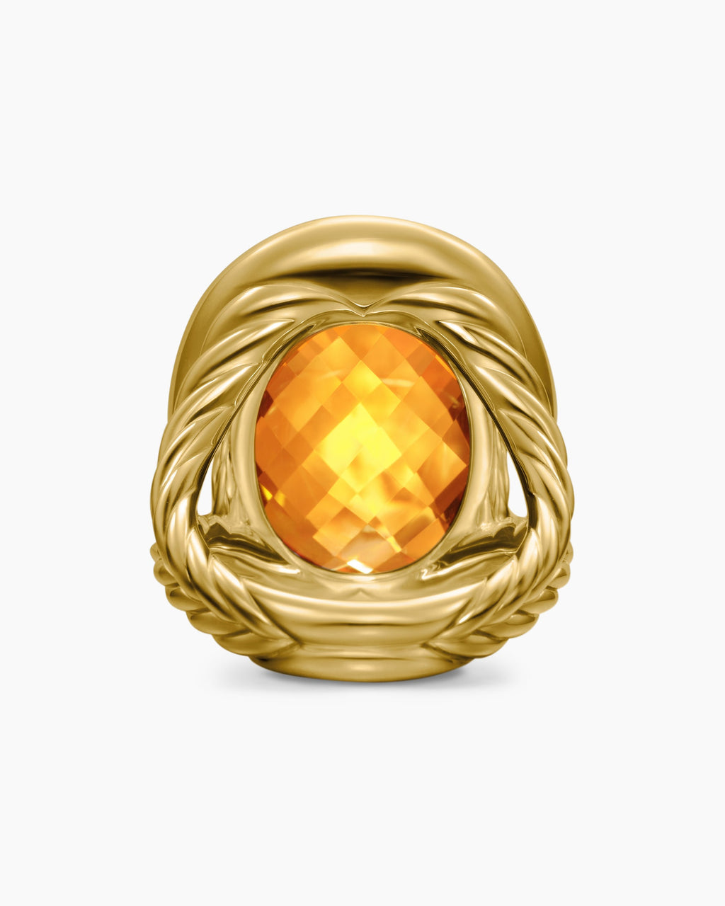 Albion® Oval Ring in 18K Yellow Gold with Citrine and Diamonds, 21mm