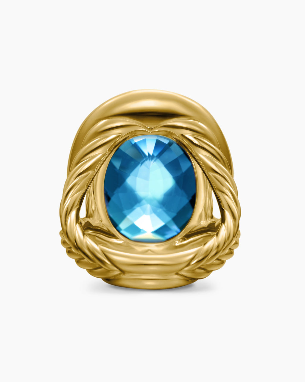 Albion® Oval Ring in 18K Yellow Gold with Hampton Blue Topaz and Diamonds, 21mm
