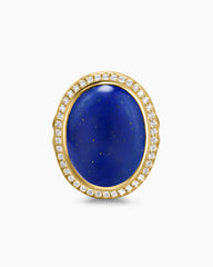 Albion® Oval Ring in 18K Yellow Gold with Lapis Lazuli and Diamonds, 21mm