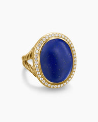 Albion® Oval Ring in 18K Yellow Gold with Lapis Lazuli and Diamonds, 21mm