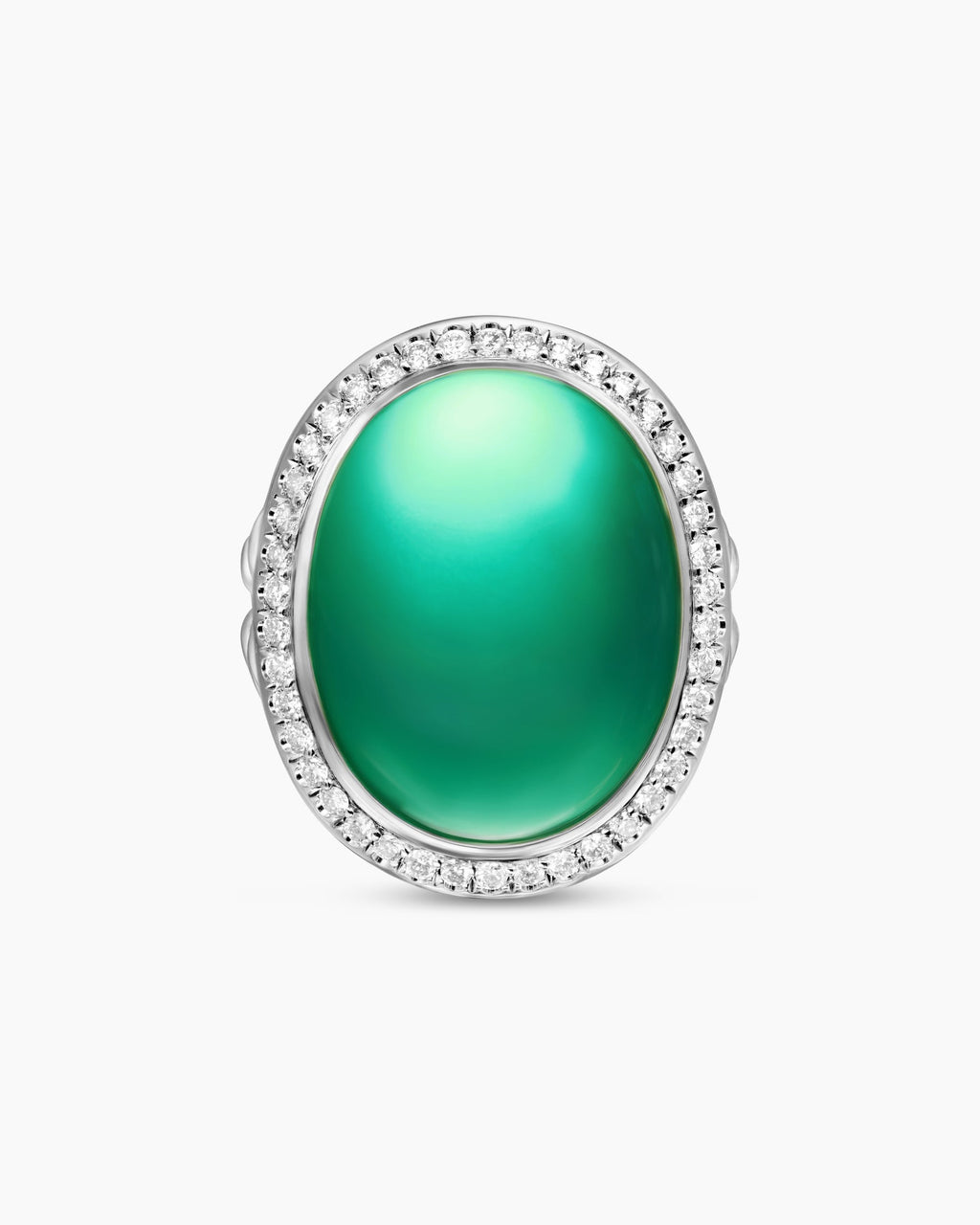 Albion® Oval Ring in Sterling Silver with Lagoon Orchid and Diamonds, 21mm