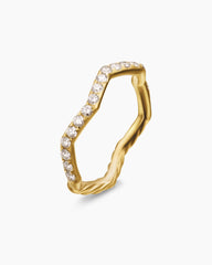 Zig Zag Stax™ Ring in 18K Yellow Gold with Diamonds, 2mm