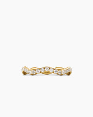 Zig Zag Stax™ Ring in 18K Yellow Gold with Diamonds, 2mm
