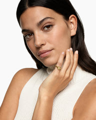 Sculpted Cable Heart Pinky Ring in 18K Yellow Gold, 9mm