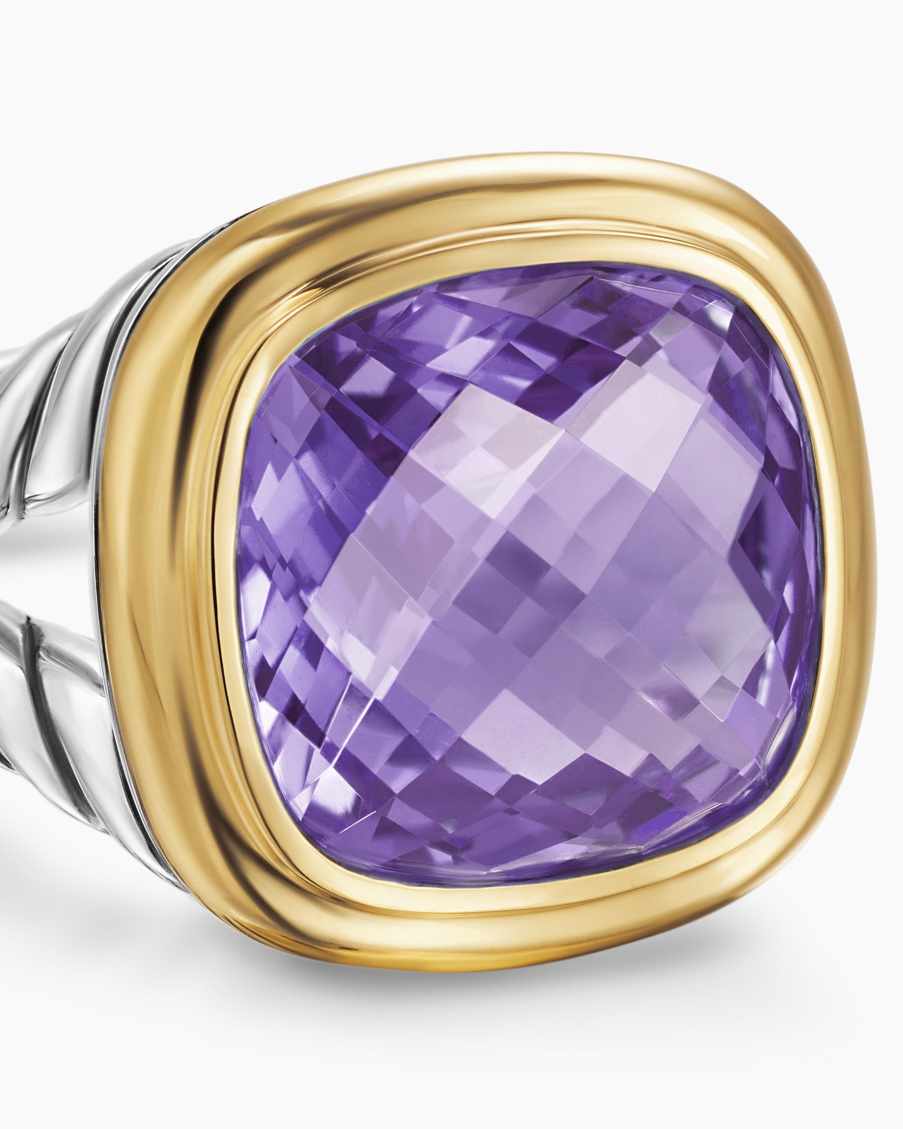 Albion® Ring in Sterling Silver with 18K Yellow Gold and Amethyst, 11mm