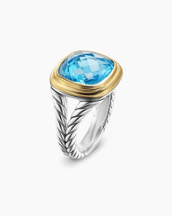 Albion® Ring in Sterling Silver with 18K Yellow Gold and Blue Topaz, 11mm