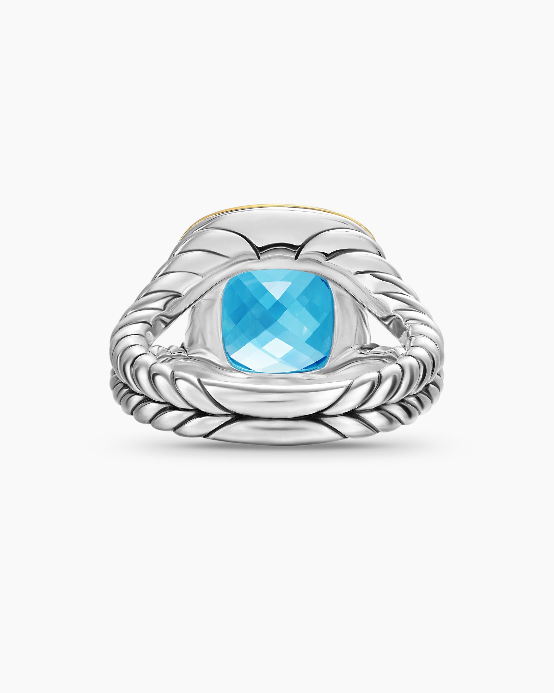 Albion® Ring in Sterling Silver with 18K Yellow Gold and Blue Topaz, 11mm