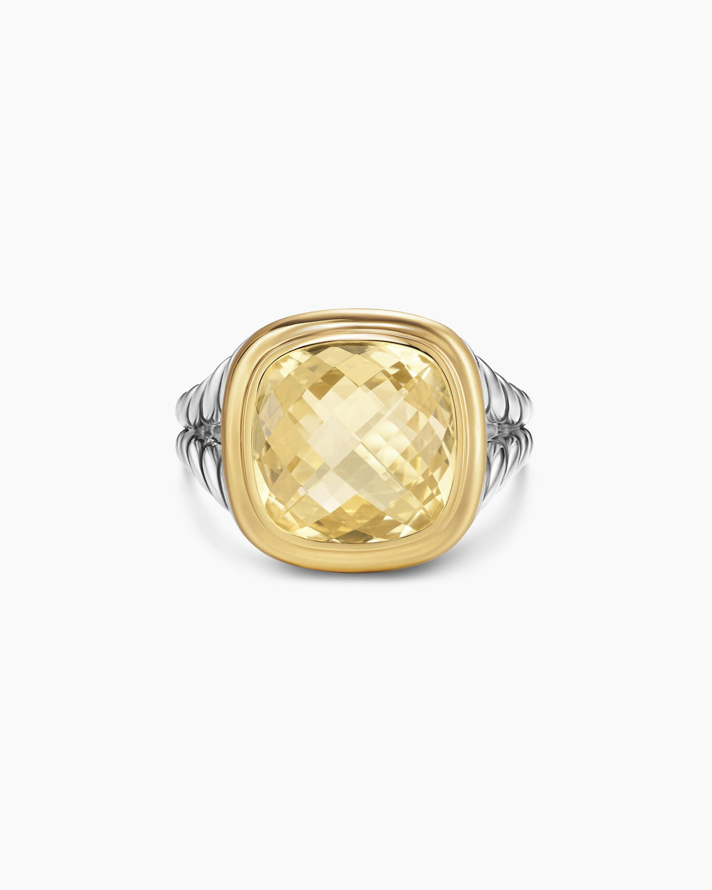 Albion® Ring in Sterling Silver with 18K Yellow Gold and Champagne Citrine, 11mm