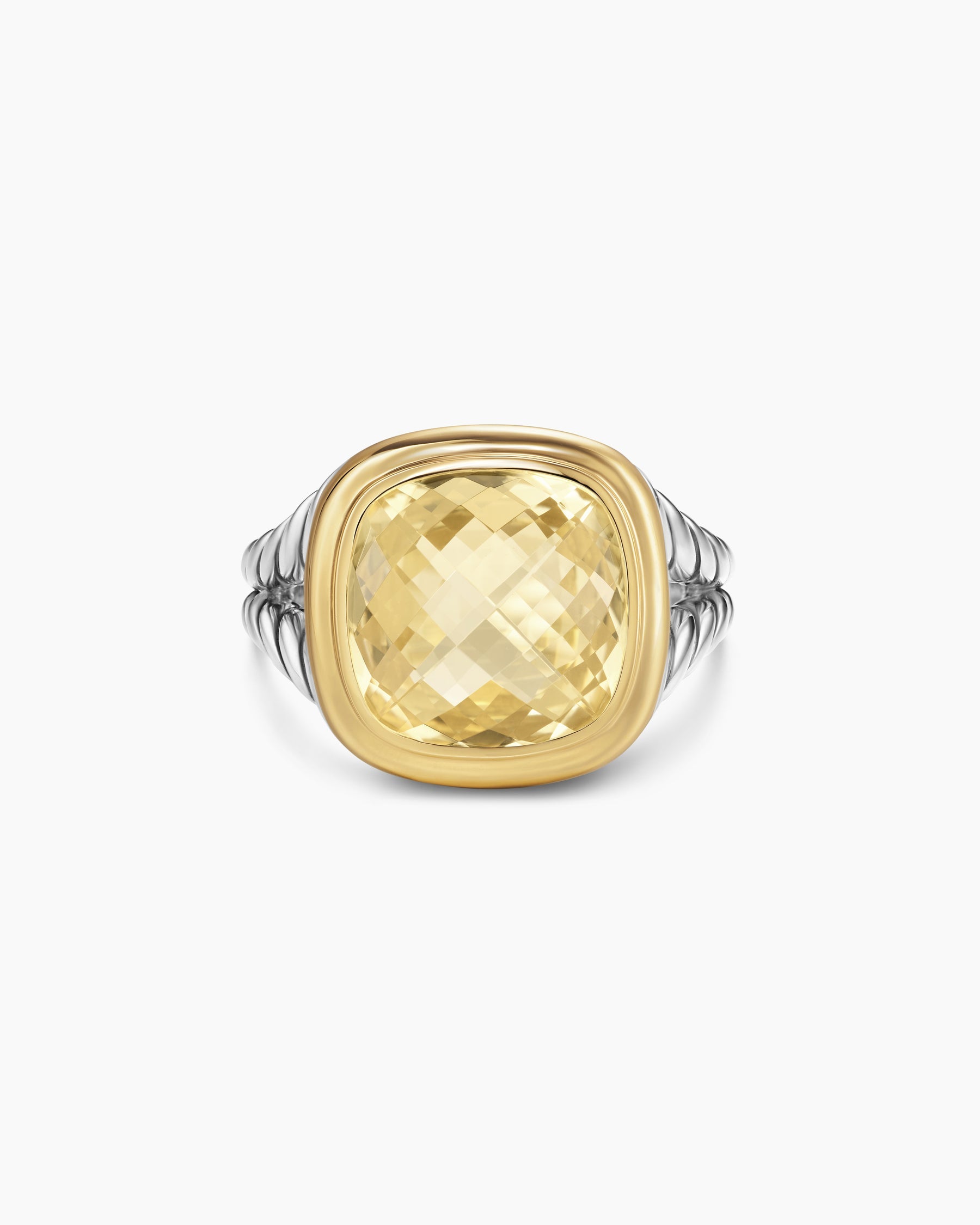 Albion® Ring in Sterling Silver with 18K Yellow Gold and Champagne Citrine, 11mm