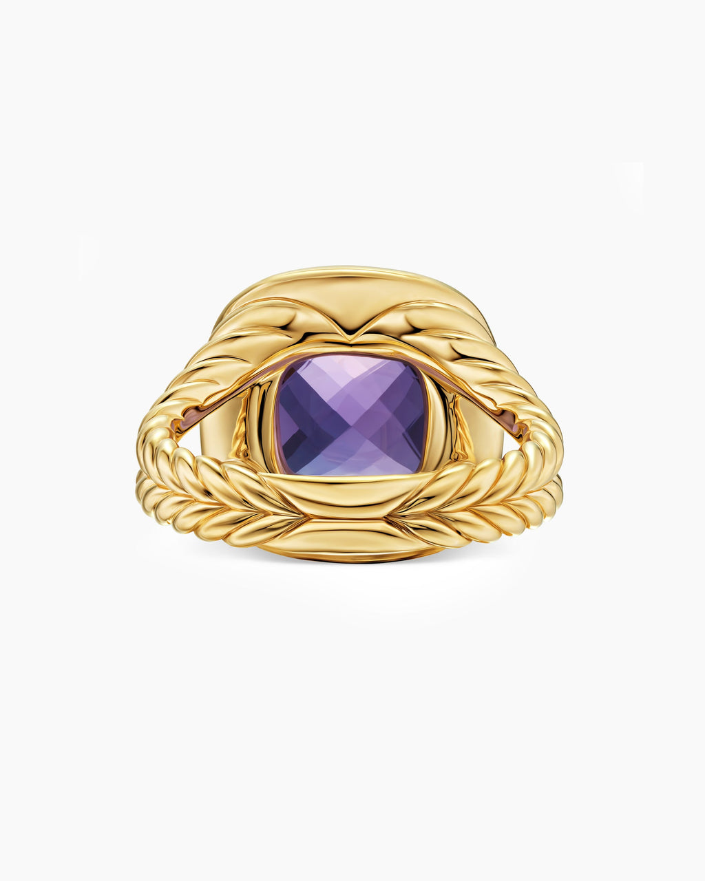 Albion® Ring in 18K Yellow Gold with Amethyst and Diamonds, 11mm