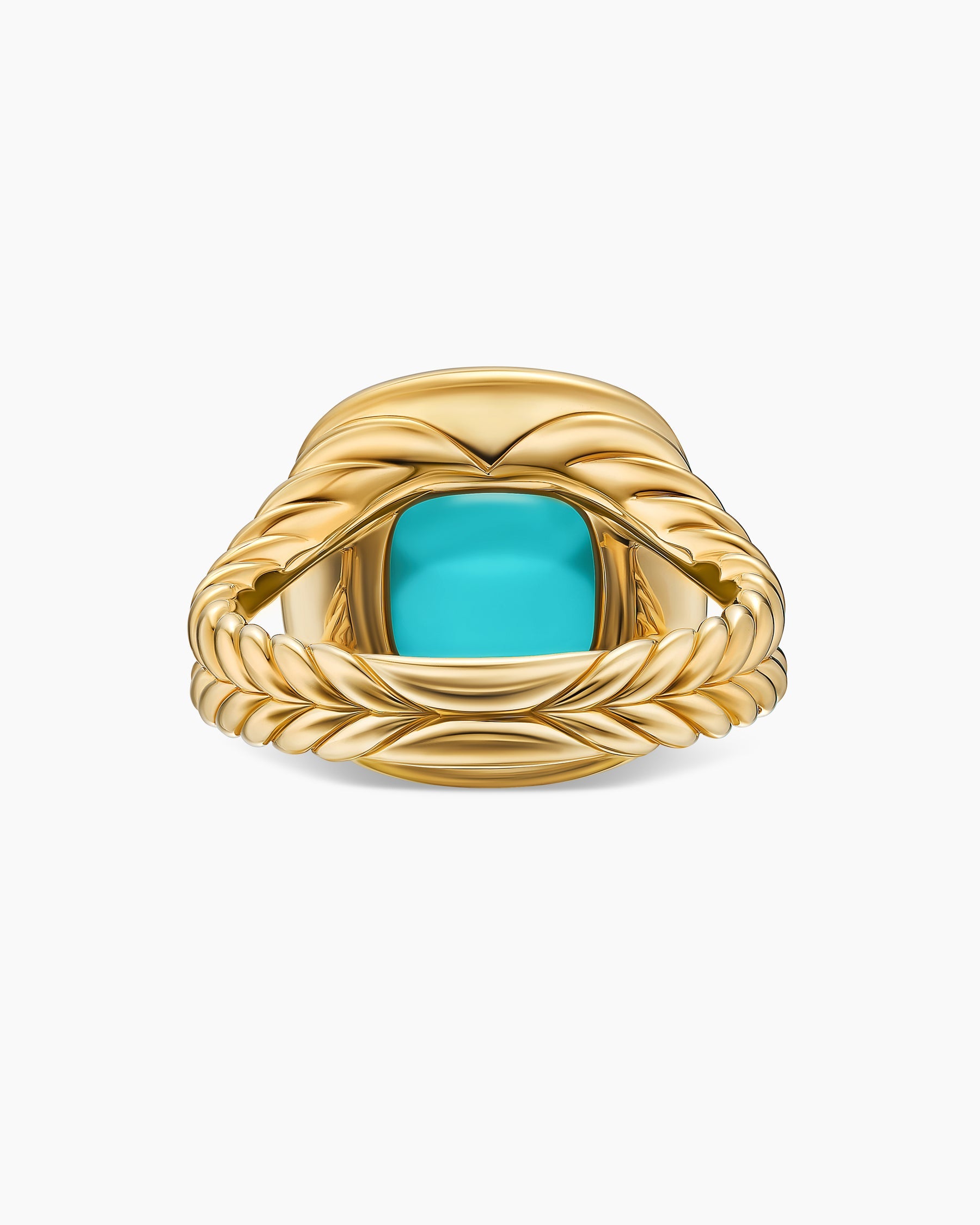 Albion® Ring in 18K Yellow Gold with Turquoise and Diamonds, 11mm