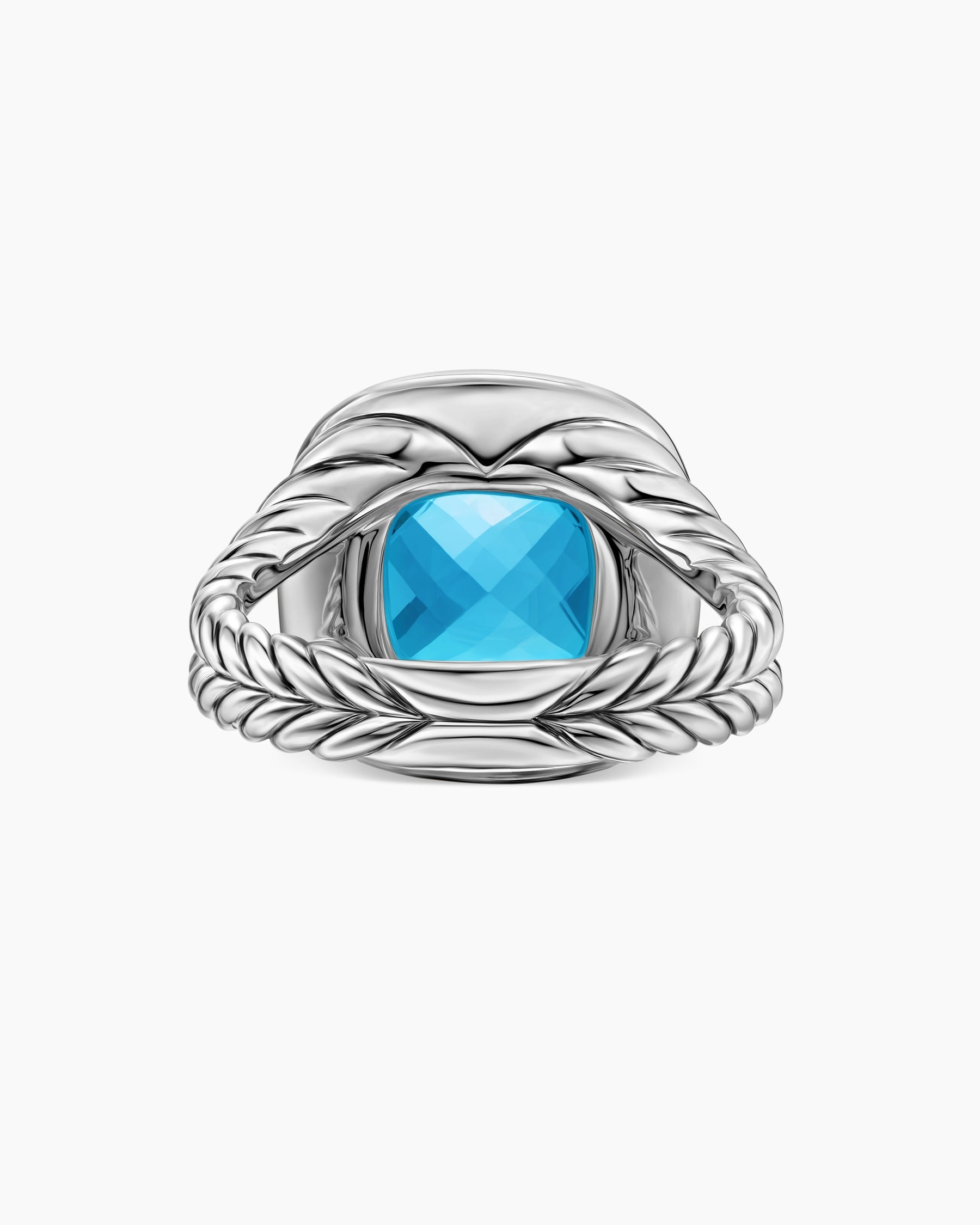 Albion® Ring in Sterling Silver with Blue Topaz and Diamonds, 11mm
