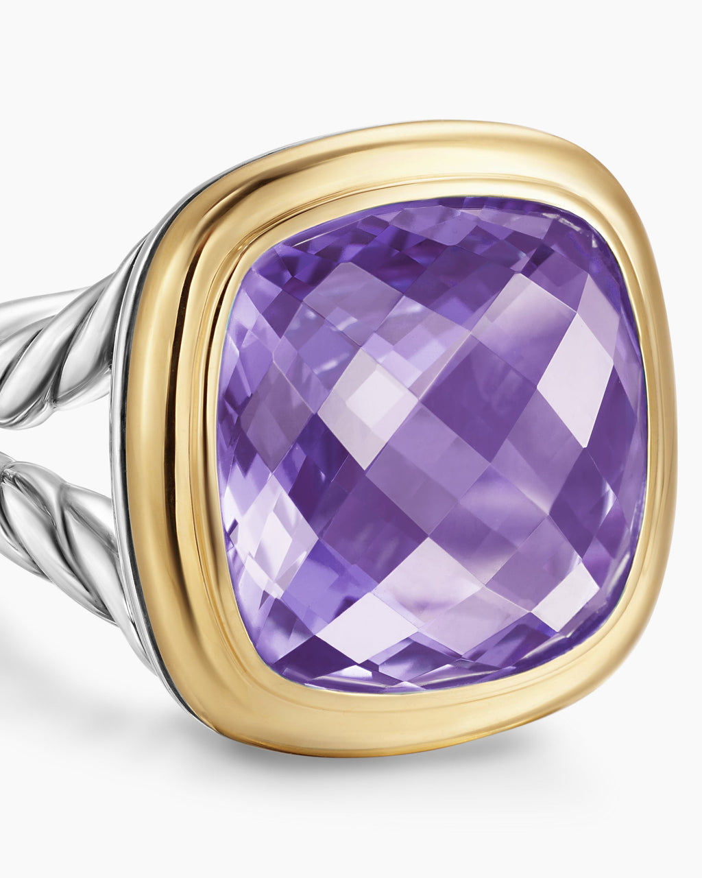 Albion® Ring in Sterling Silver with 18K Yellow Gold and Amethyst, 15mm