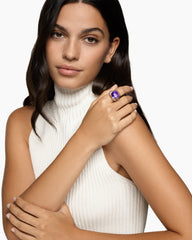 Albion® Ring in Sterling Silver with 18K Yellow Gold and Amethyst, 15mm