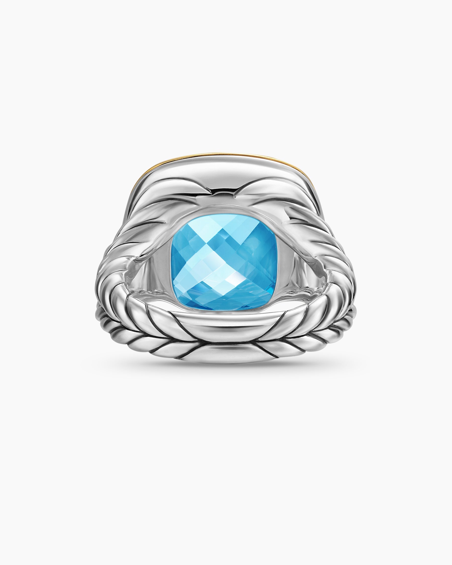 Albion® Ring in Sterling Silver with 18K Yellow Gold and Blue Topaz, 15mm