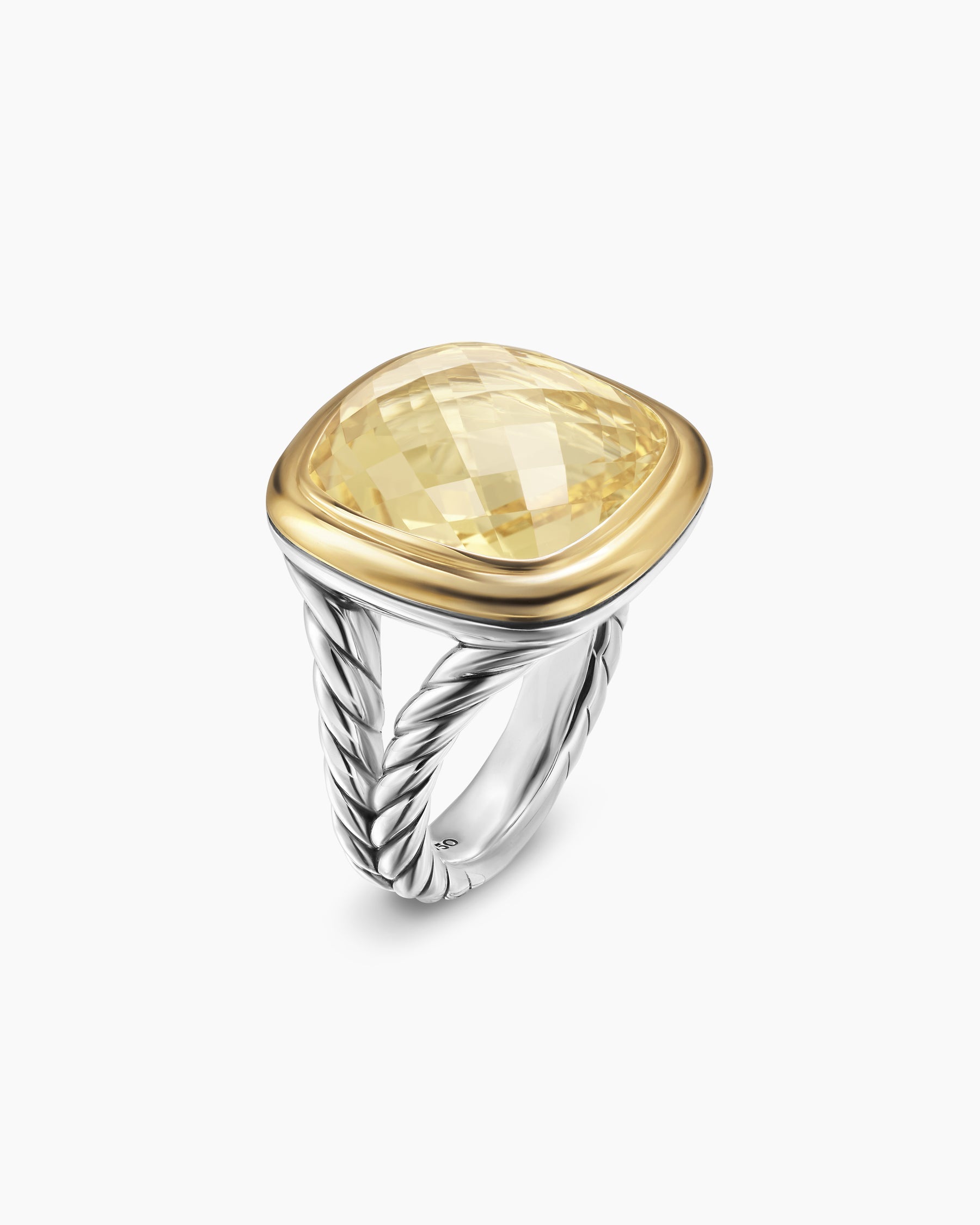 Albion® Ring in Sterling Silver with 18K Yellow Gold and Champagne Citrine, 15mm