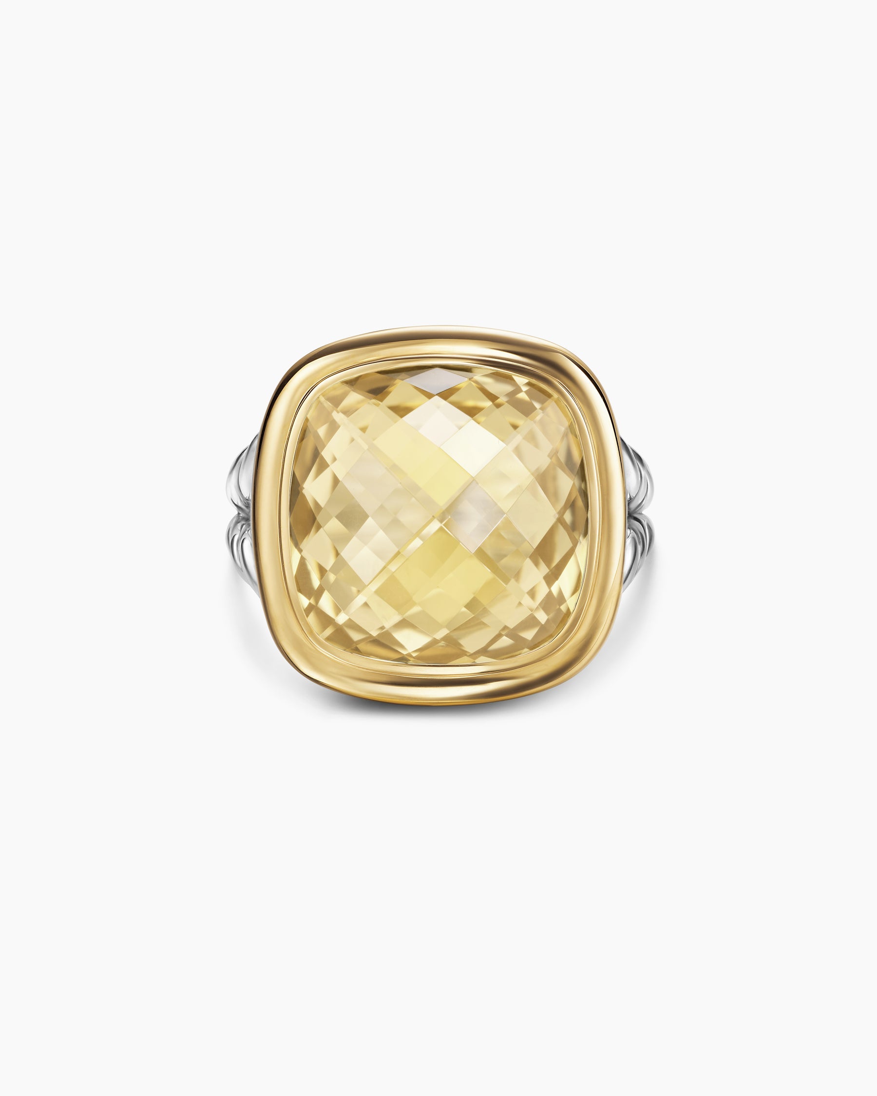 Albion® Ring in Sterling Silver with 18K Yellow Gold and Champagne Citrine, 15mm