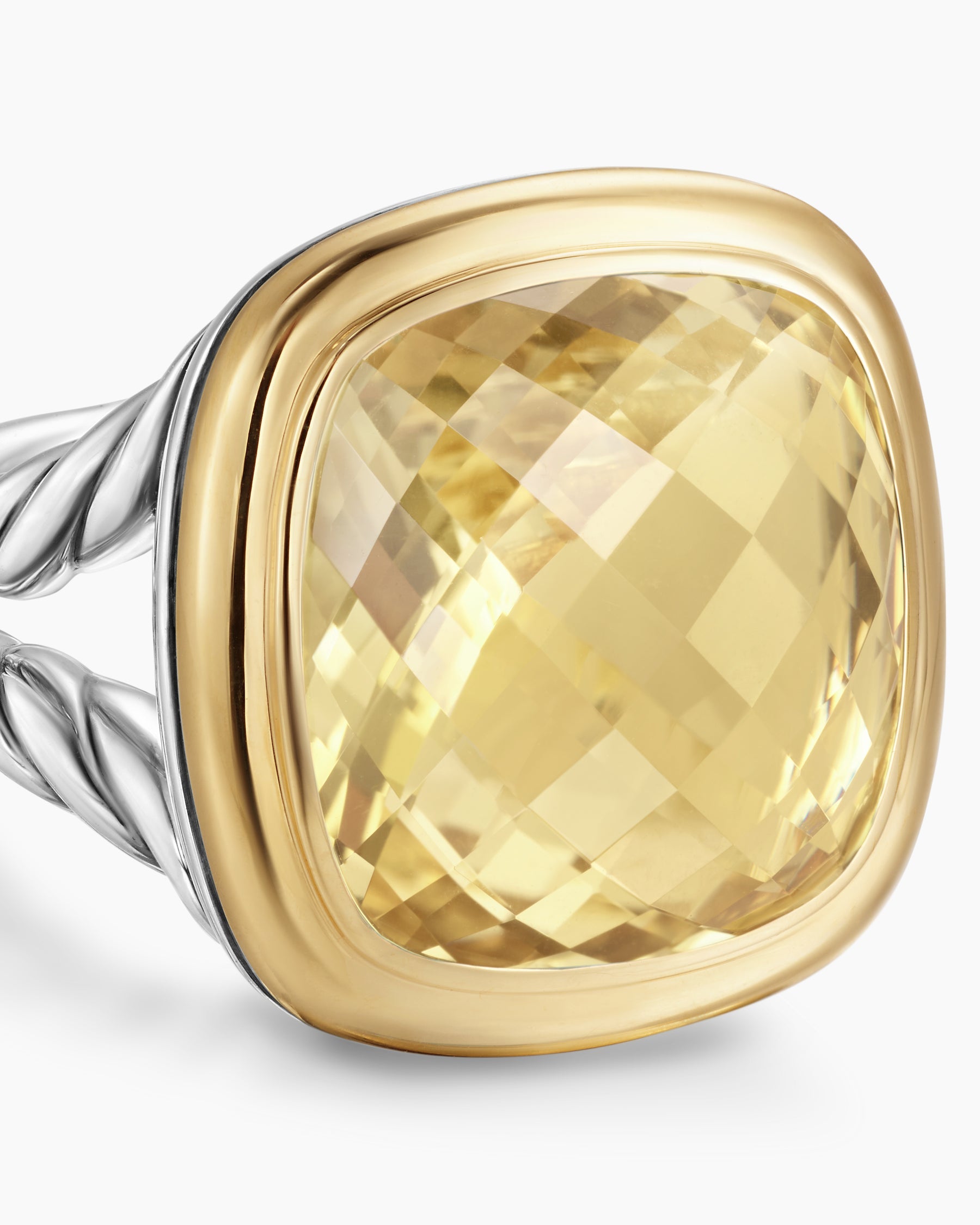 Albion® Ring in Sterling Silver with 18K Yellow Gold and Champagne Citrine, 15mm