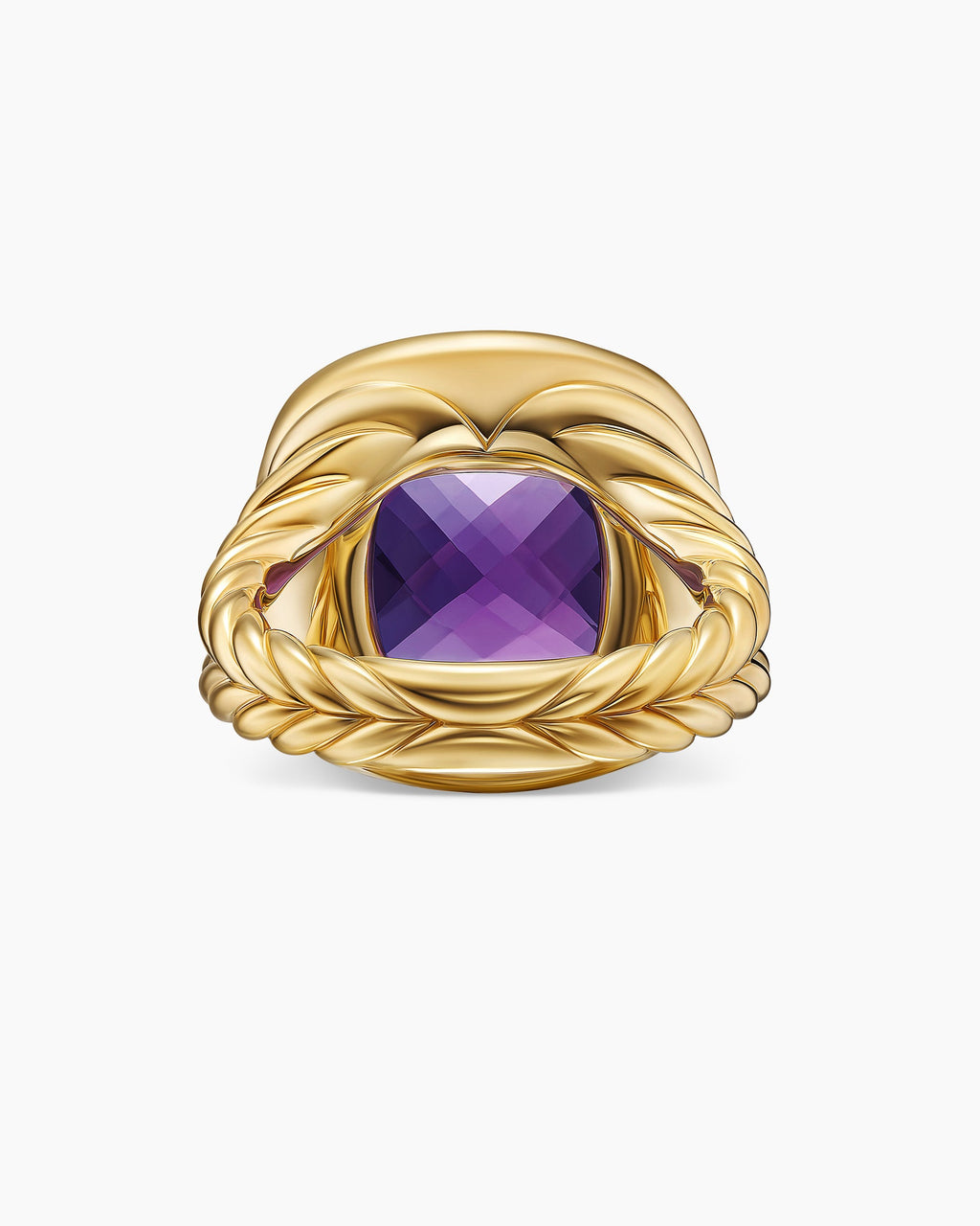 Albion® Ring in 18K Yellow Gold with Amethyst and Diamonds, 15mm