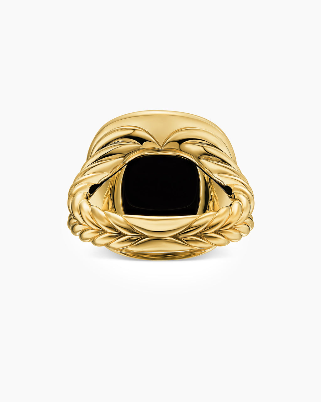 Albion® Ring in 18K Yellow Gold with Black Onyx and Diamonds, 15mm