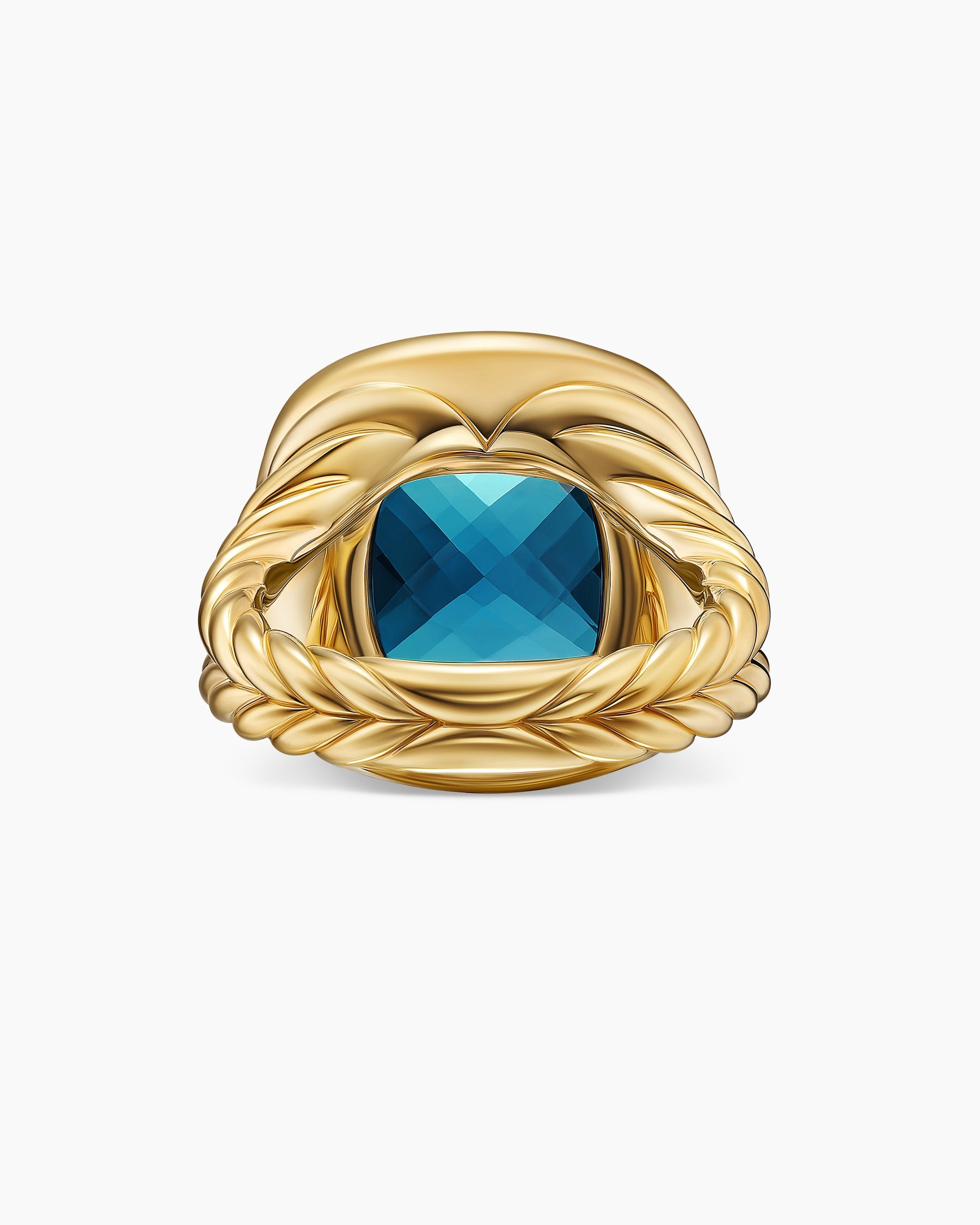 Albion® Ring in 18K Yellow Gold with Hampton Blue Topaz and Diamonds, 15mm