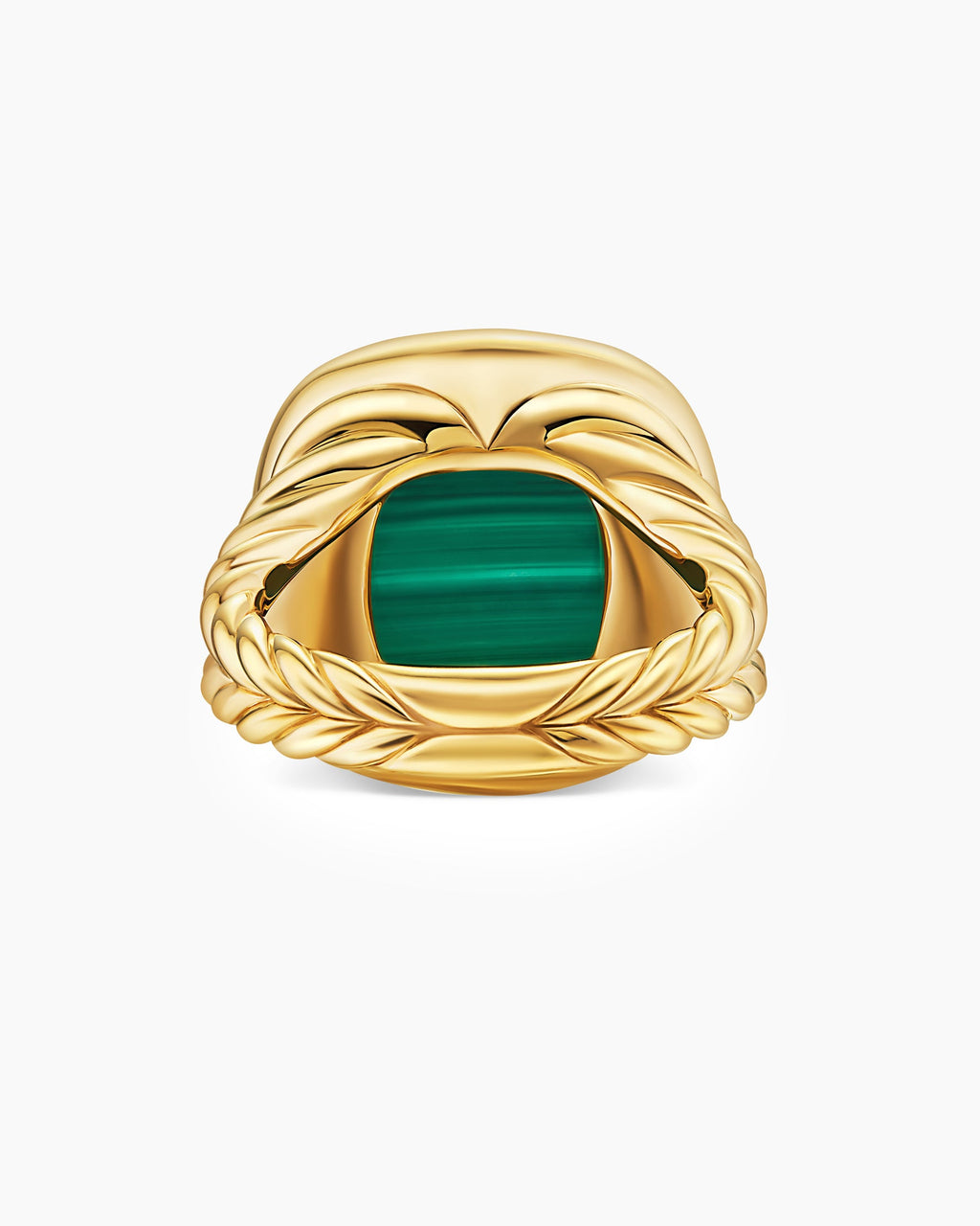 Albion® Ring in 18K Yellow Gold with Malachite and Diamonds, 15mm