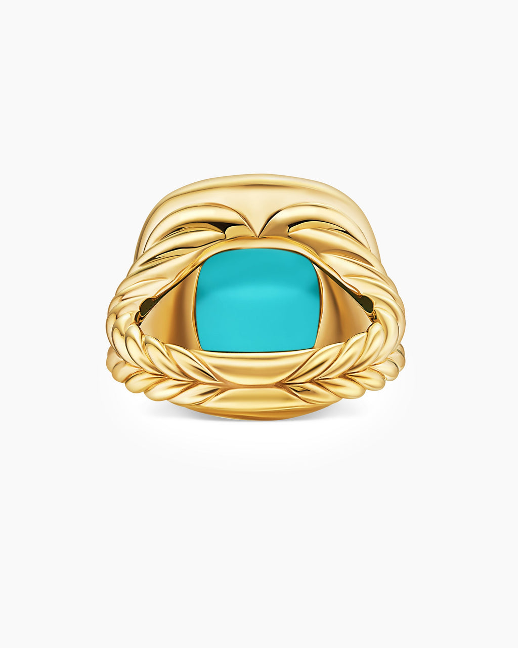 Albion® Ring in 18K Yellow Gold with Turquoise and Diamonds, 15mm
