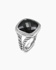 Albion® Ring in Sterling Silver with Black Onyx and Diamonds, 15mm