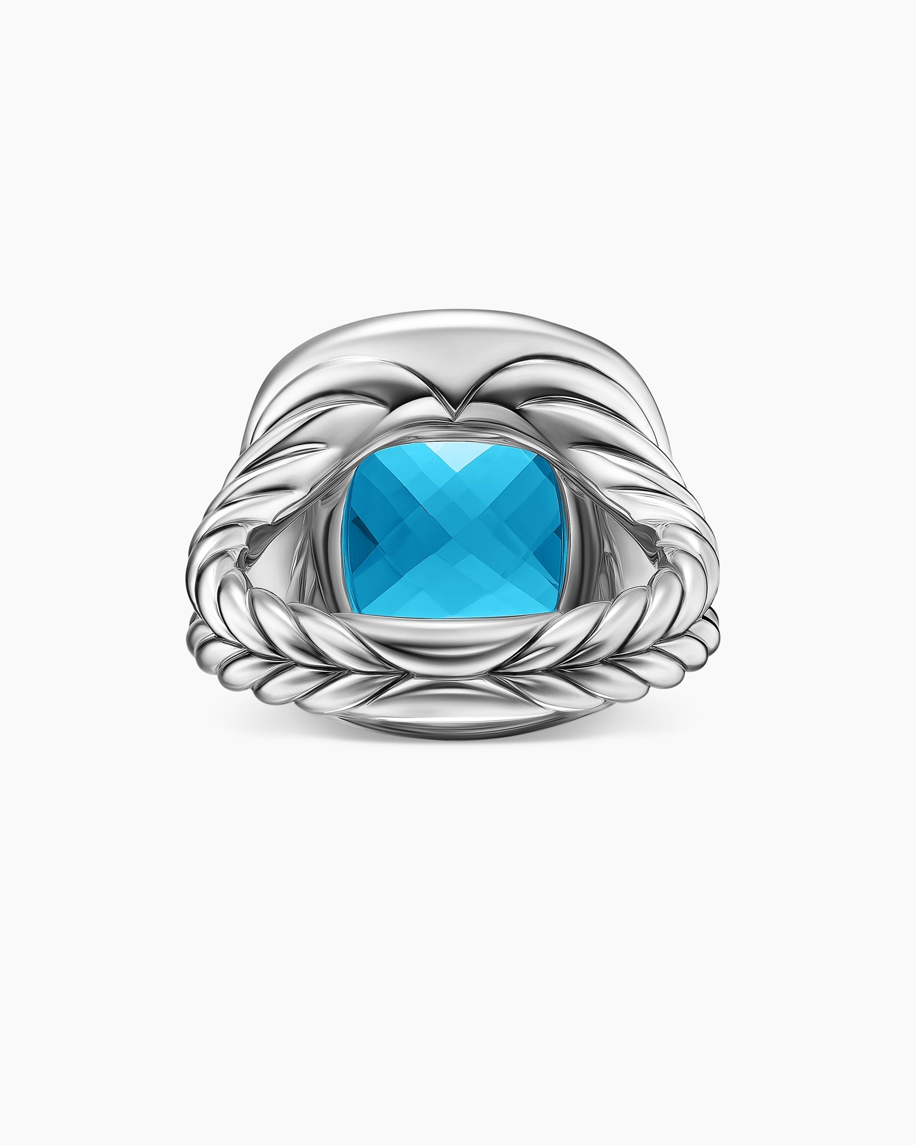 Albion® Ring in Sterling Silver with Blue Topaz and Diamonds, 15mm