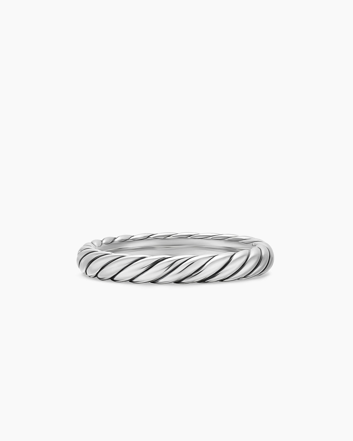 Cable Band Ring in Sterling Silver, 3.4mm