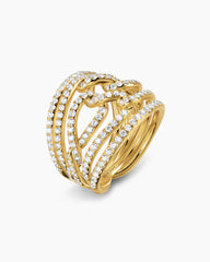 Wisteria® Dome Ring in 18K Yellow Gold with Diamonds, 19.3mm