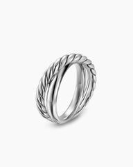 Crossover Two Row Ring in Sterling Silver, 7.4mm