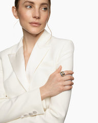 Crossover Five Row Ring in Sterling Silver with 14K Yellow Gold, 17.5mm