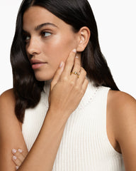 Petite Cable Ring in 18K Yellow Gold with Center Diamond, 2.8mm