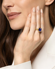 DY Mercer® Color Stone Ring in 18K Yellow Gold with Iolite, 10mm