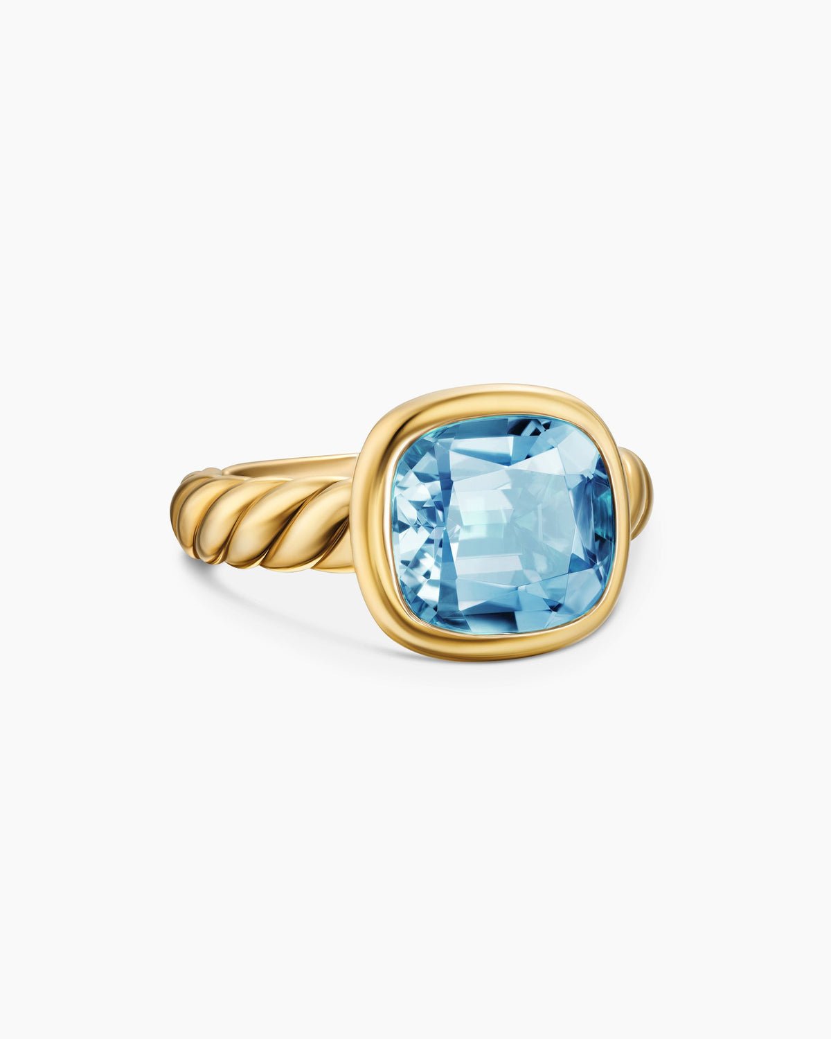 DY Mercer® Color Stone Ring in 18K Yellow Gold with Sky Blue Topaz, 10mm