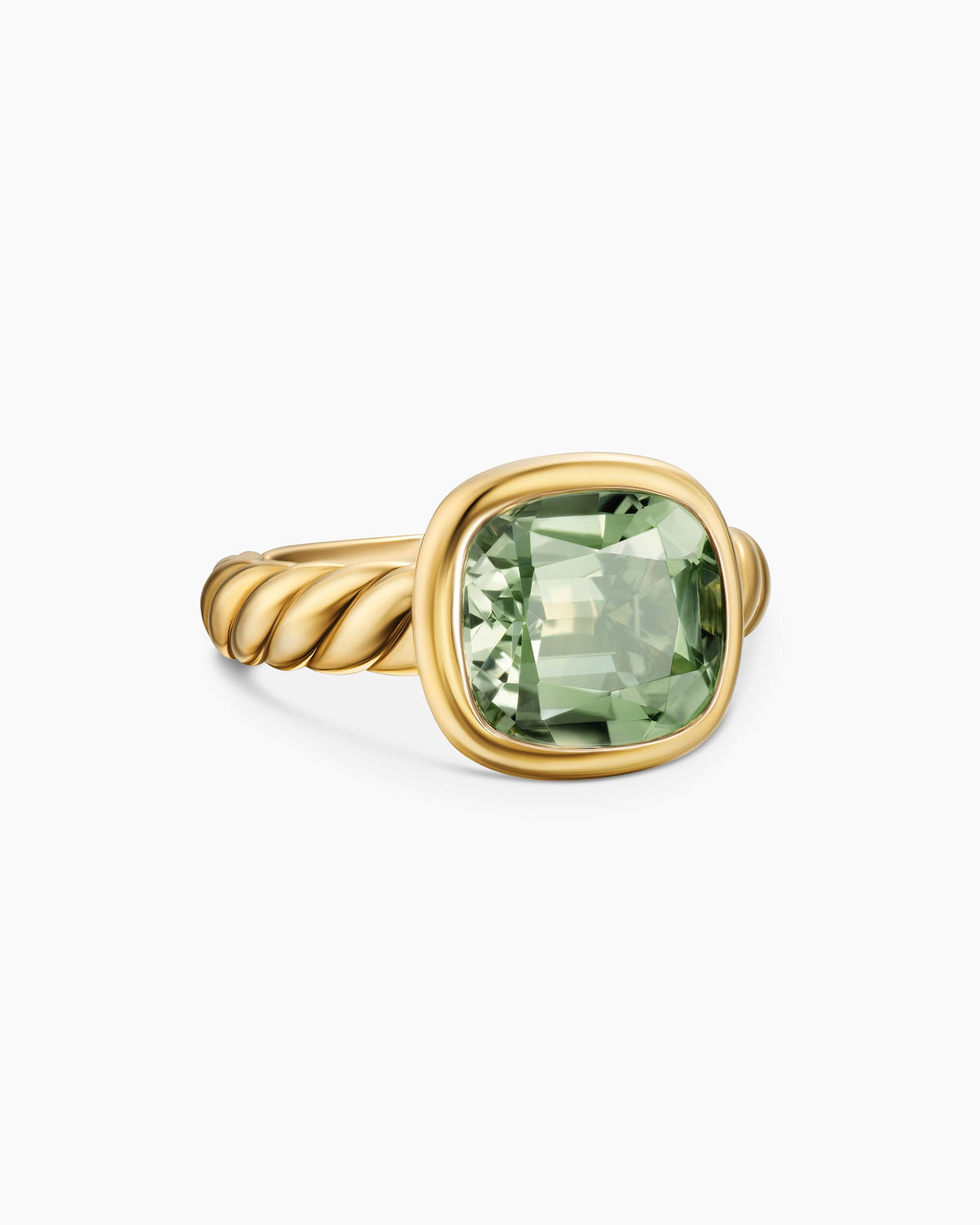 DY Mercer® Color Stone Ring in 18K Yellow Gold with Prasiolite, 10mm