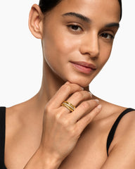 DY Mercer® Three Row Ring in 18K Yellow Gold with Diamonds, 8.9mm