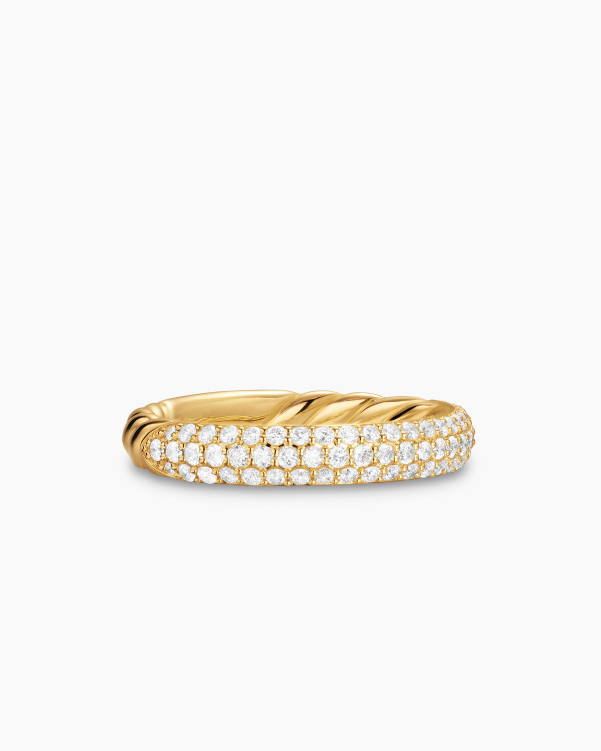 DY Mercer® Pavé Band Ring in 18K Yellow Gold with Diamonds, 3.7mm