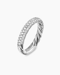 DY Mercer® Pavé Band Ring in Sterling Silver with Diamonds, 3.7mm
