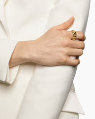 Pyramid Band Ring in 18K Yellow Gold, 9mm