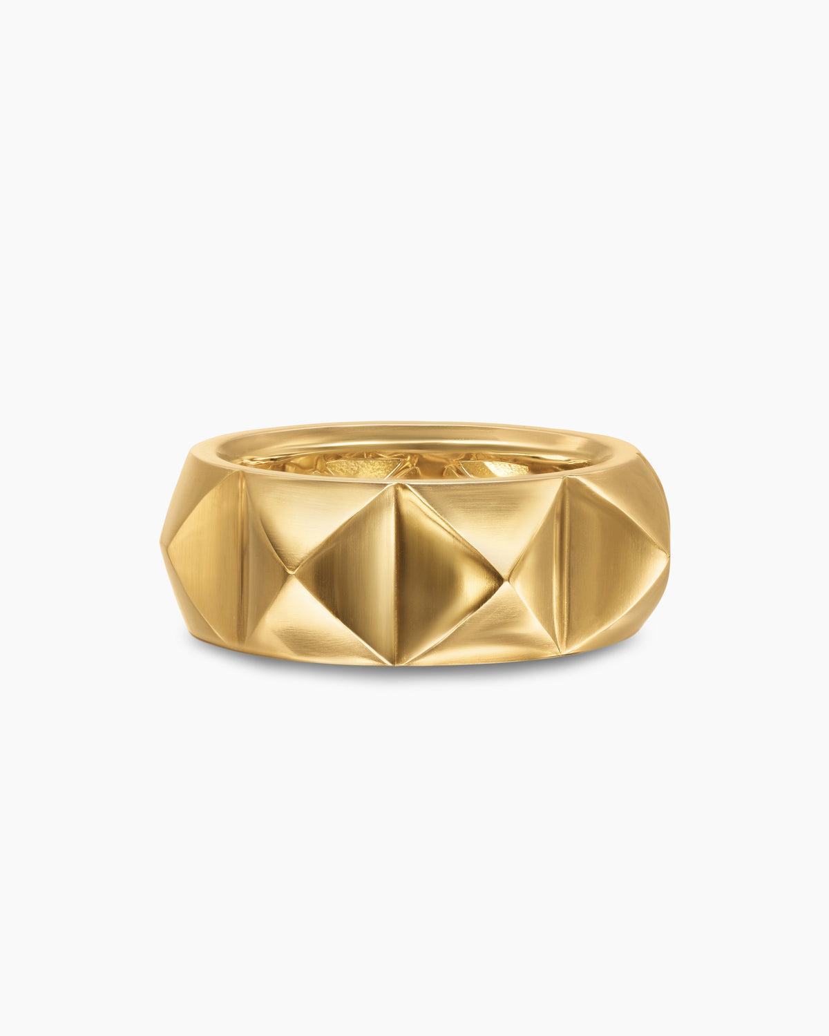 Pyramid Band Ring in 18K Yellow Gold, 9mm