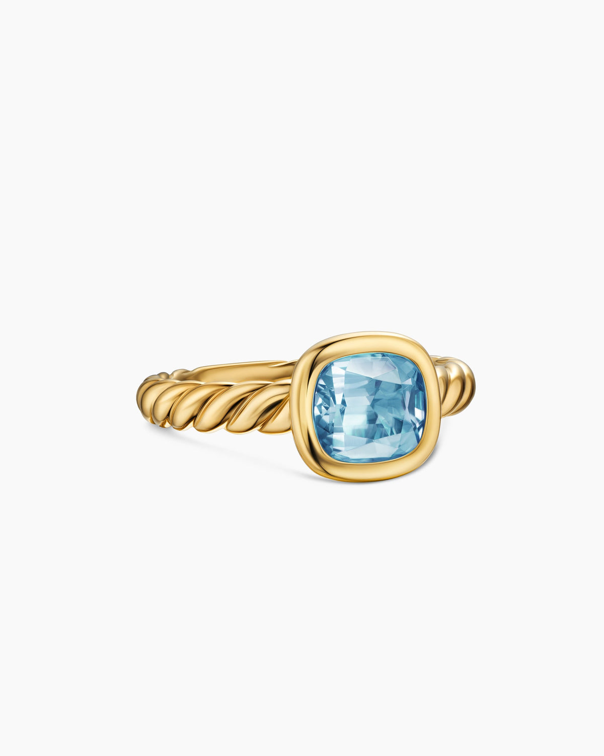 DY Mercer® Color Stone Ring in 18K Yellow Gold with Sky Blue Topaz, 7mm