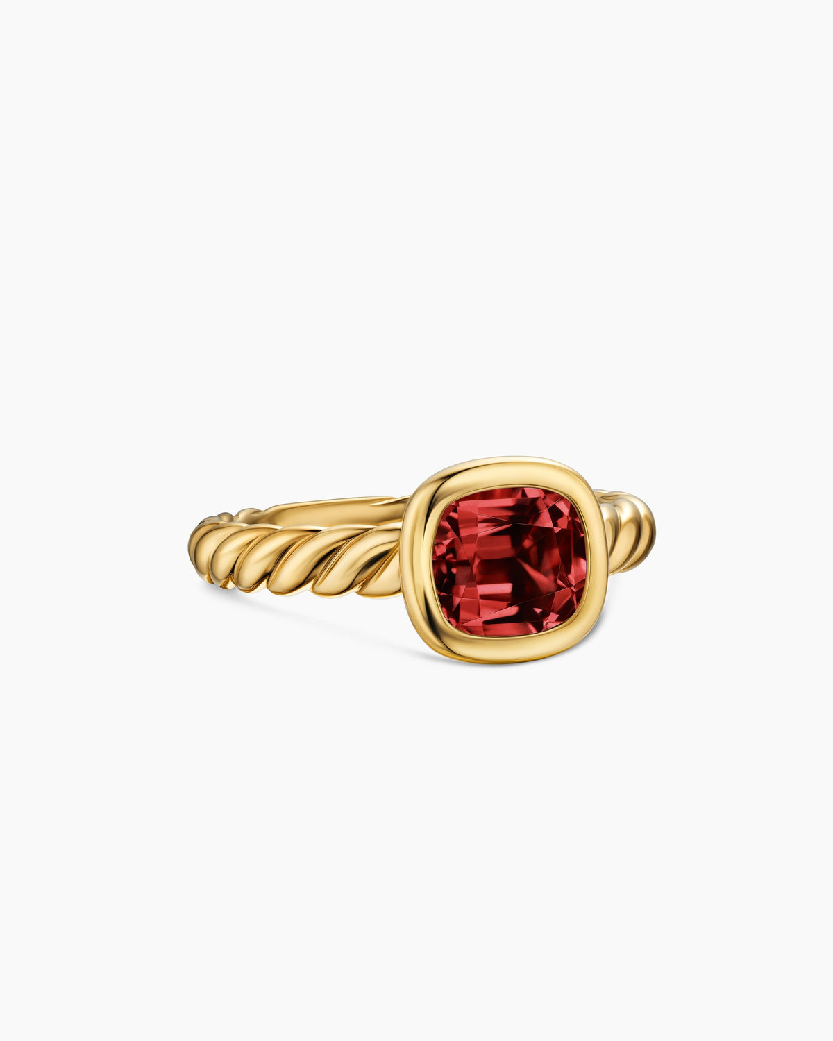 DY Mercer® Color Stone Ring in 18K Yellow Gold with Rhodolite Garnet, 7mm