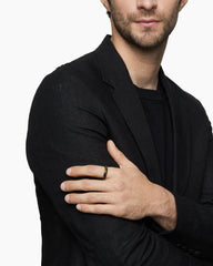 Forged Carbon Band Ring in 18K Yellow Gold, 6mm