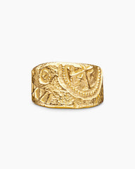 Shipwreck Cigar Band Ring in 18K Yellow Gold, 15mm