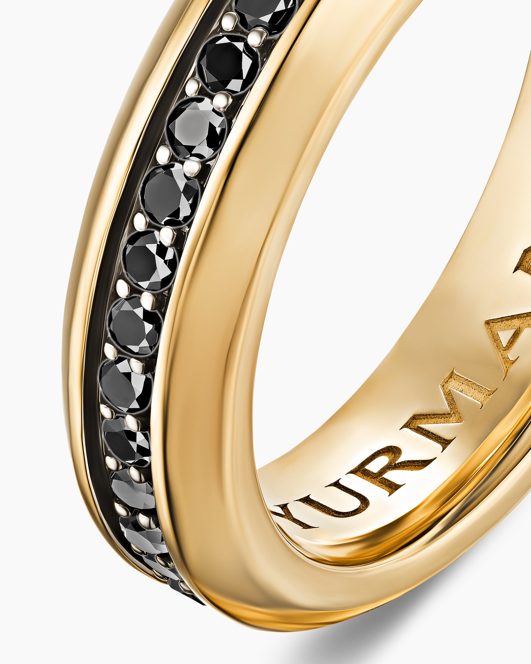 Streamline® Band Ring in 18K Yellow Gold with Black Diamonds, 6mm