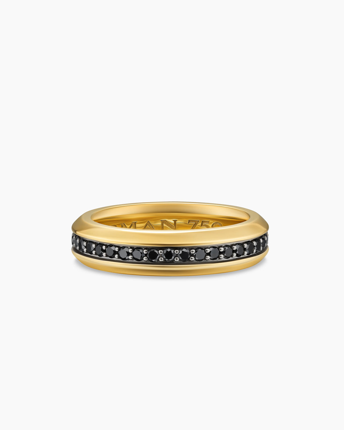 Streamline® Band Ring in 18K Yellow Gold with Black Diamonds, 6mm
