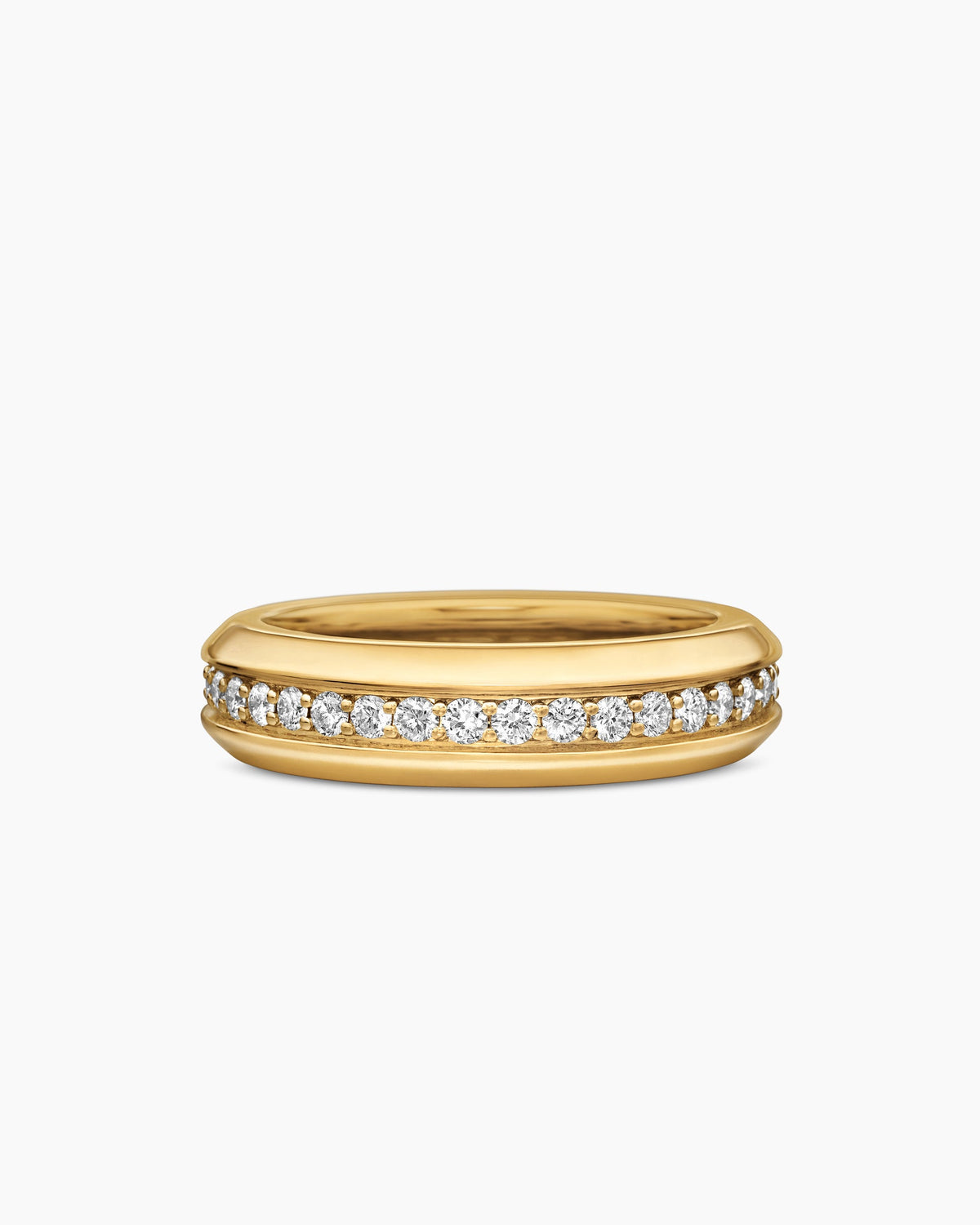 Streamline® Band Ring in 18K Yellow Gold with Diamonds, 6mm