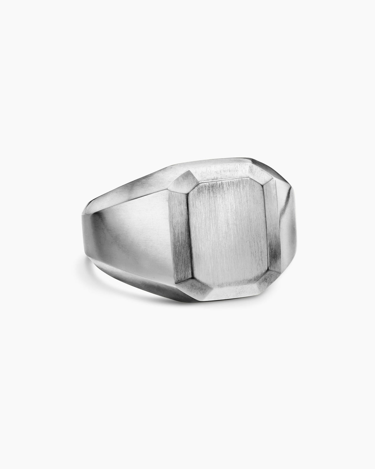 Streamline® Signet Ring in Platinum, 17mm